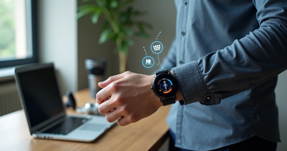 Homem usando smartwatch durante atividade física