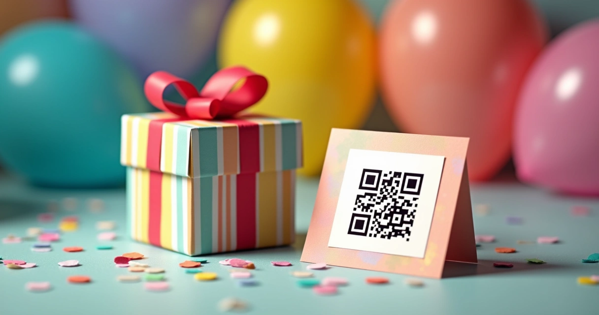 Cartão de presente com QR Code impresso